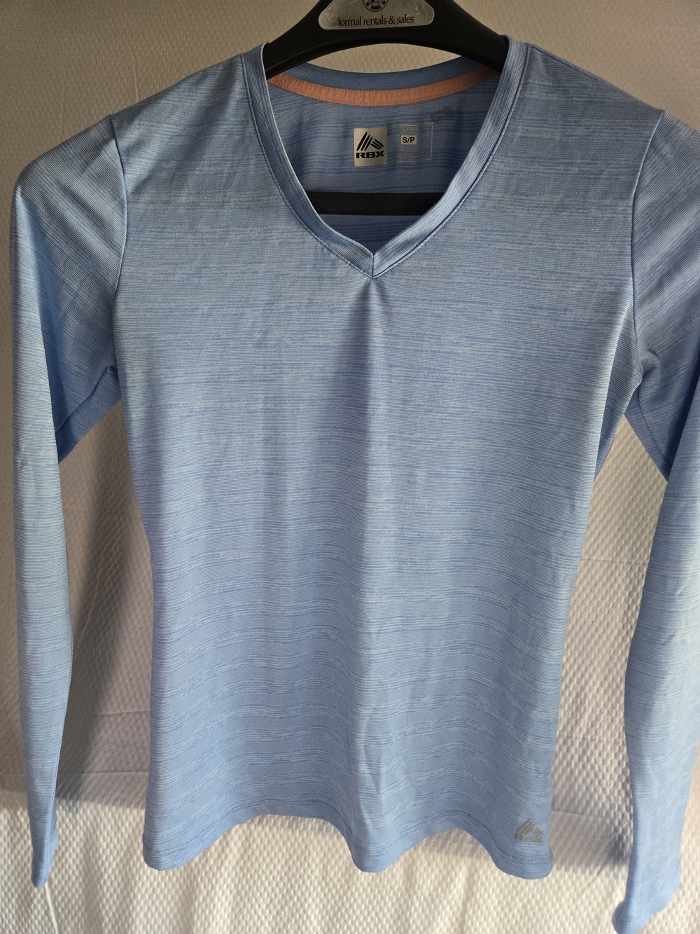RBX Girls' Light Blue V-Neck Long Sleeve Top
